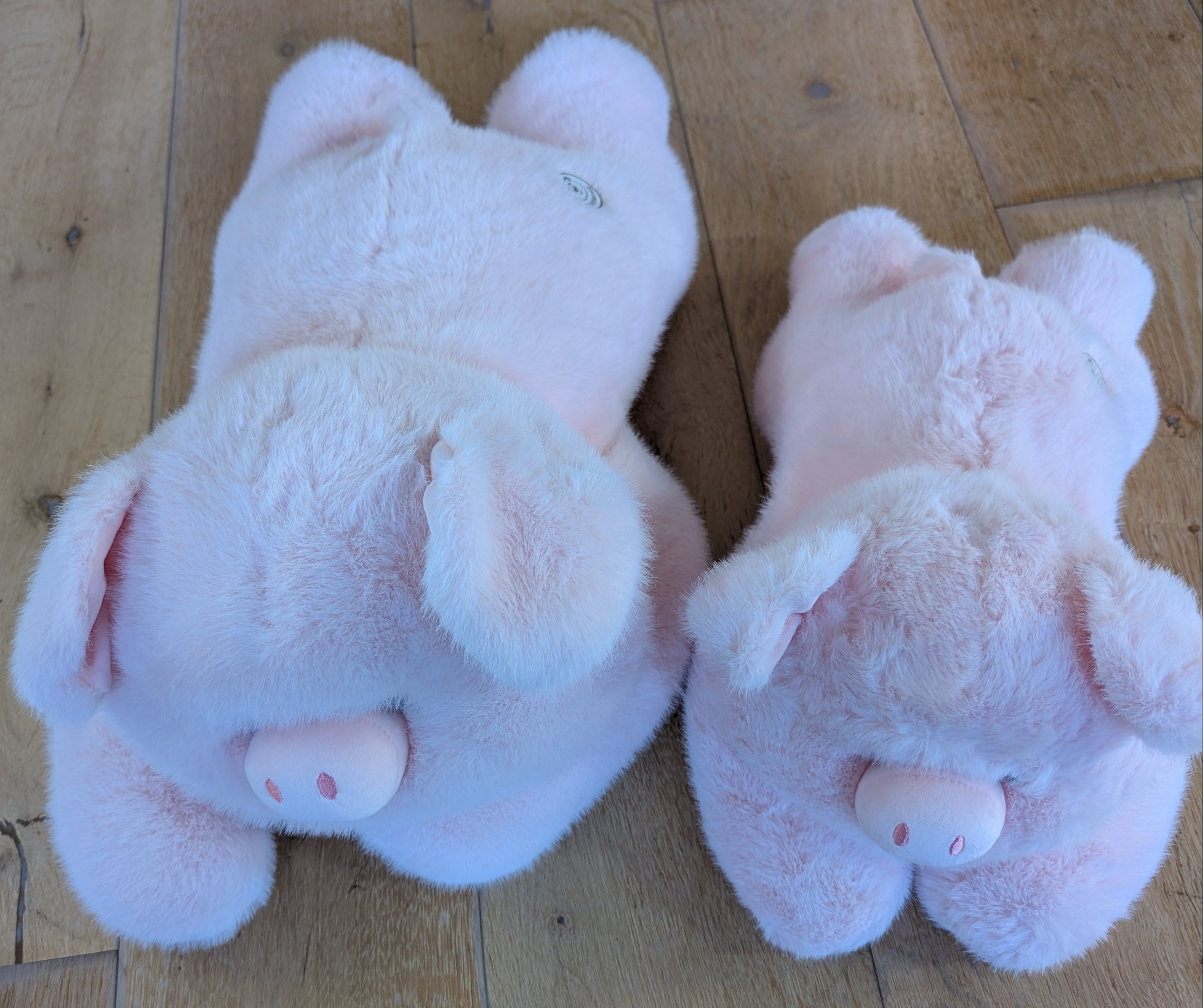 Full size and baby puggy pig weighted plush