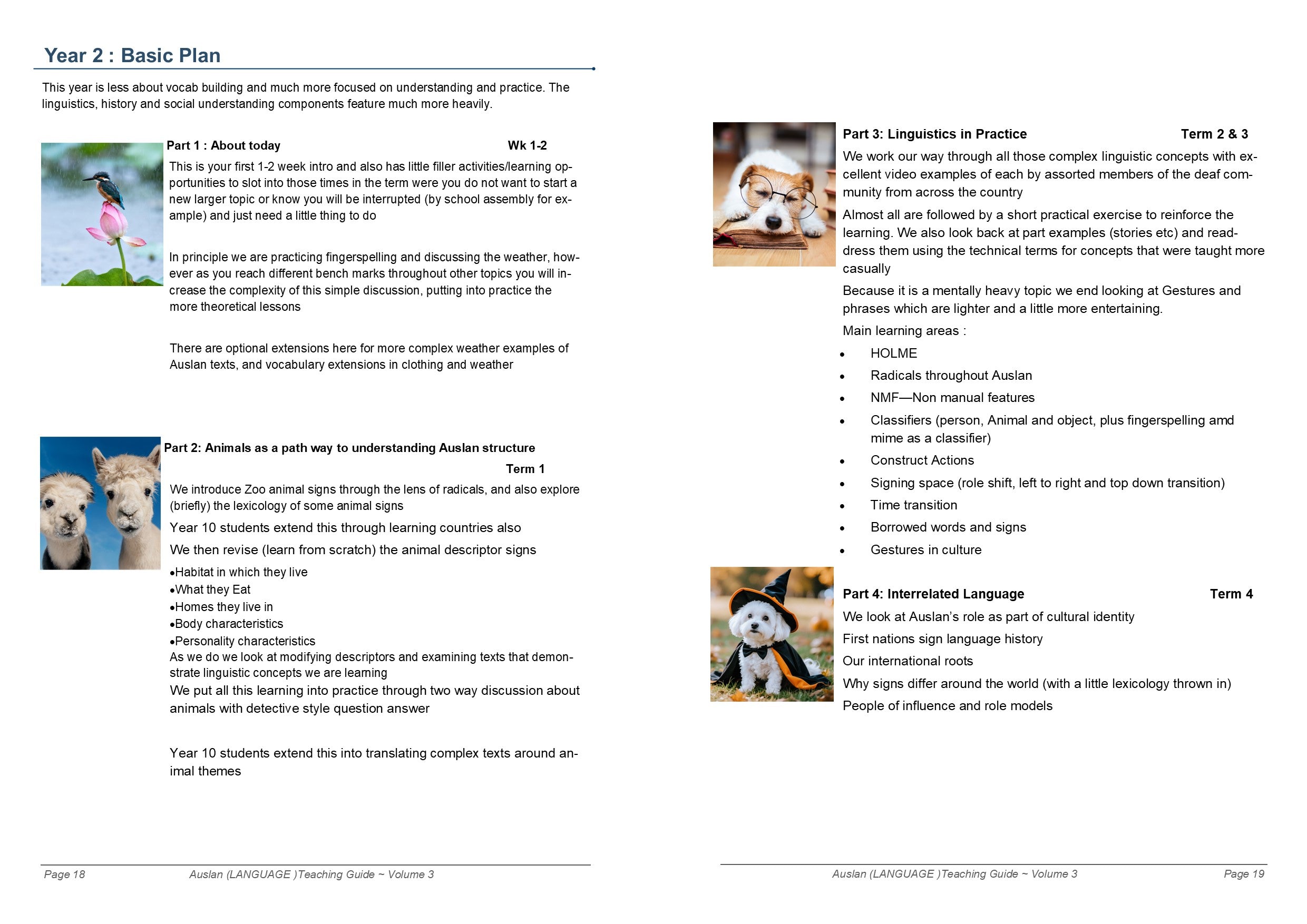 Auslan (Language) Teaching Guide - Volume 3 for Grades 5-6 OR Years 9-10