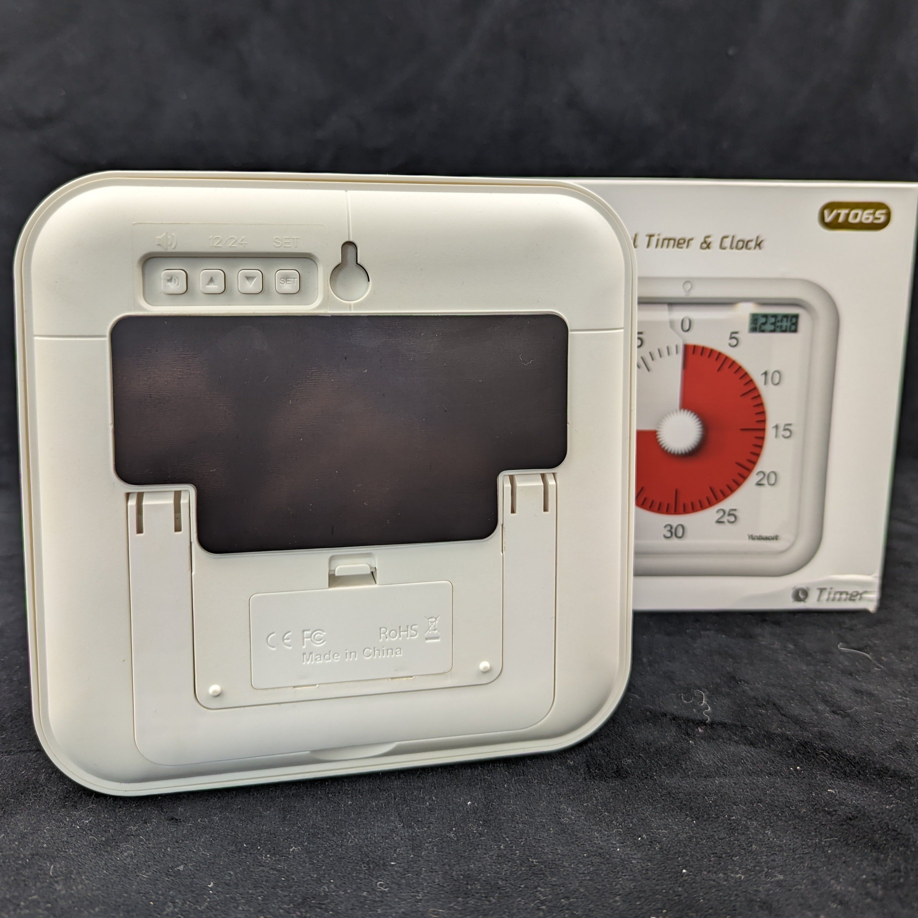 Visual Timer with red disc (160mm square) (Battery Operated)