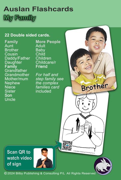 Auslan Children's Flash Cards - Family