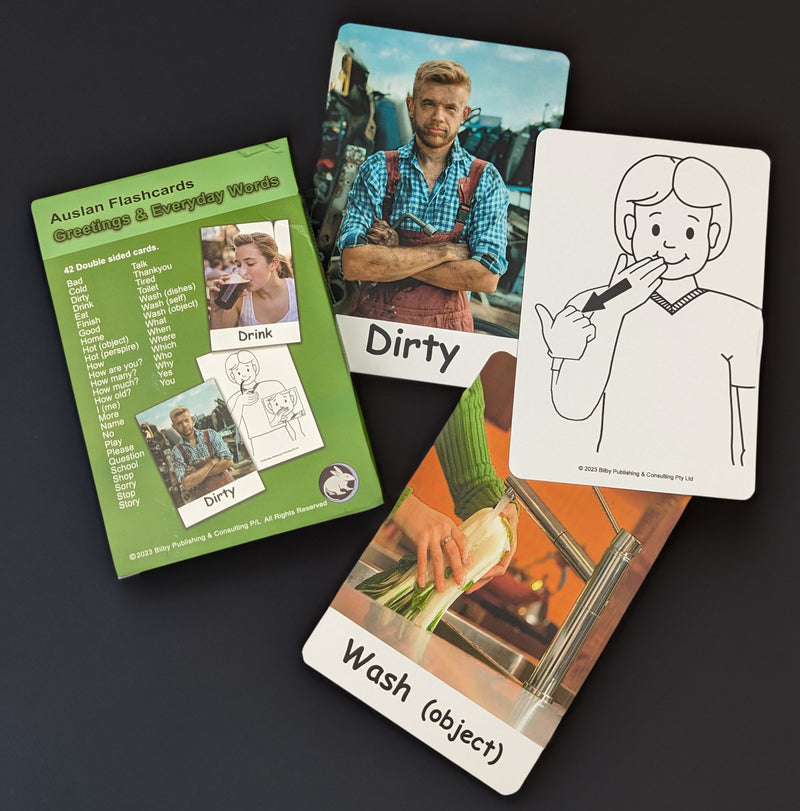 Auslan Childrens Flash Cards 1 - Greetings and General Communication