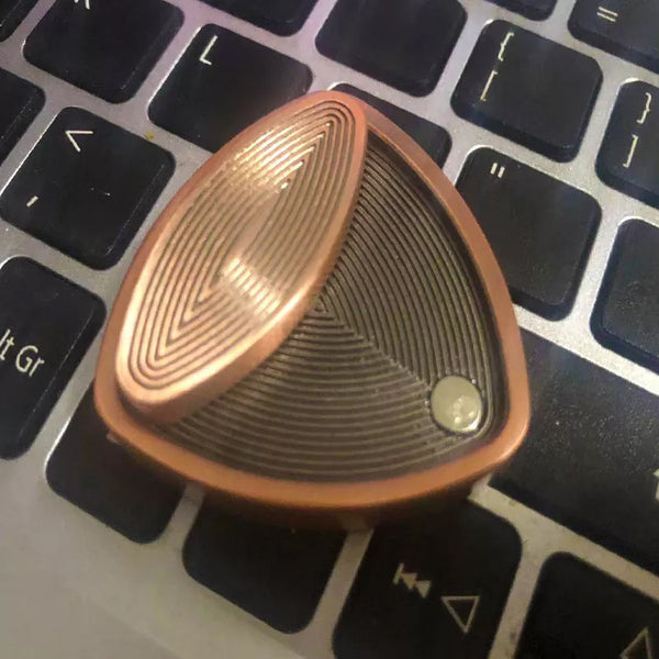 Triangle Bronze metal slider fidget (makes click noise as it moves)