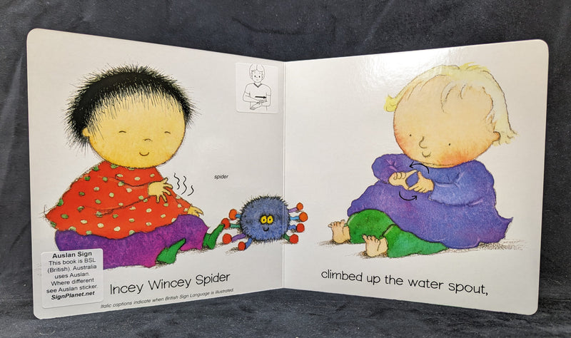 Incey Wincey Spider - Baby Sign Board Book - AUSLAN EDITION