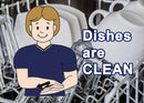 Double sided Dishwasher Magnet : Dirty Clean in Auslan.
