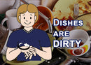 Double sided Dishwasher Magnet : Dirty Clean in Auslan.