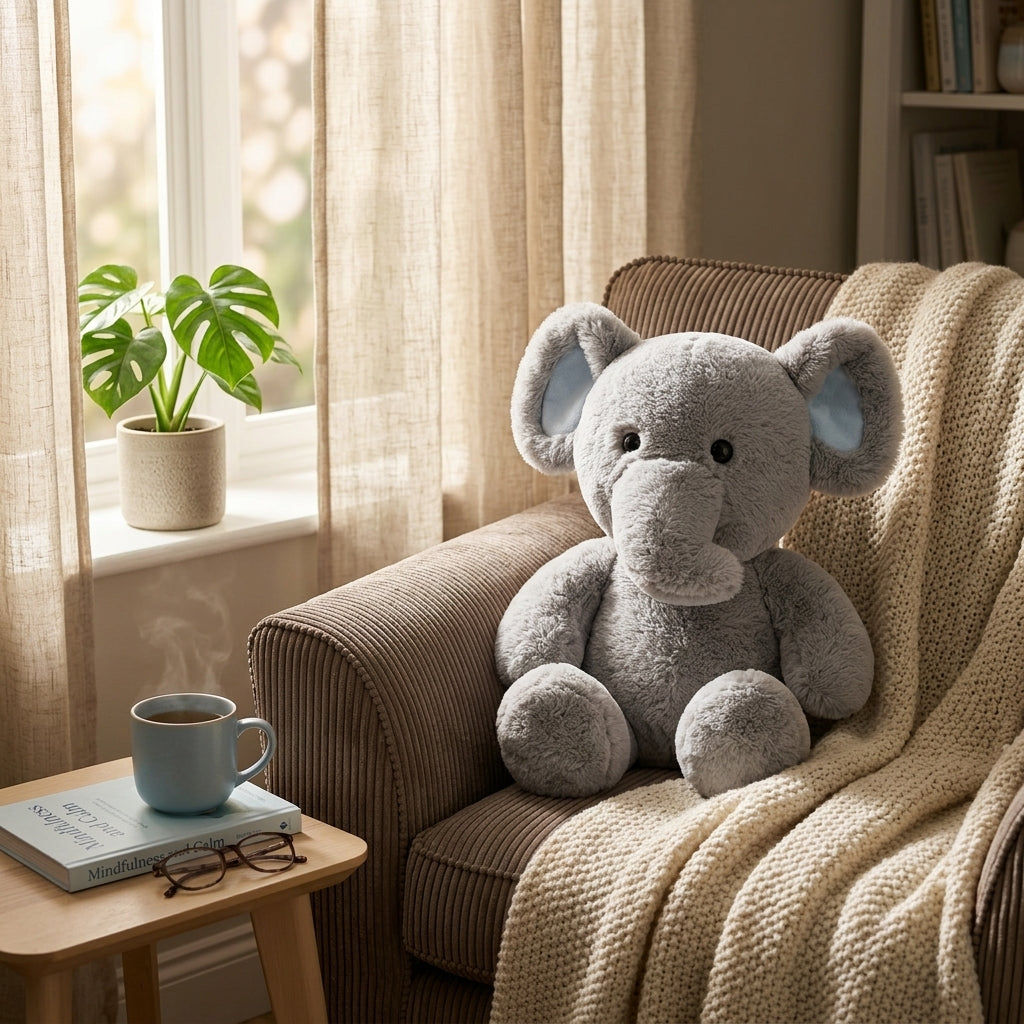 Emory Elephant - weighted sensory plush toy - Cuddle Therapy Friend