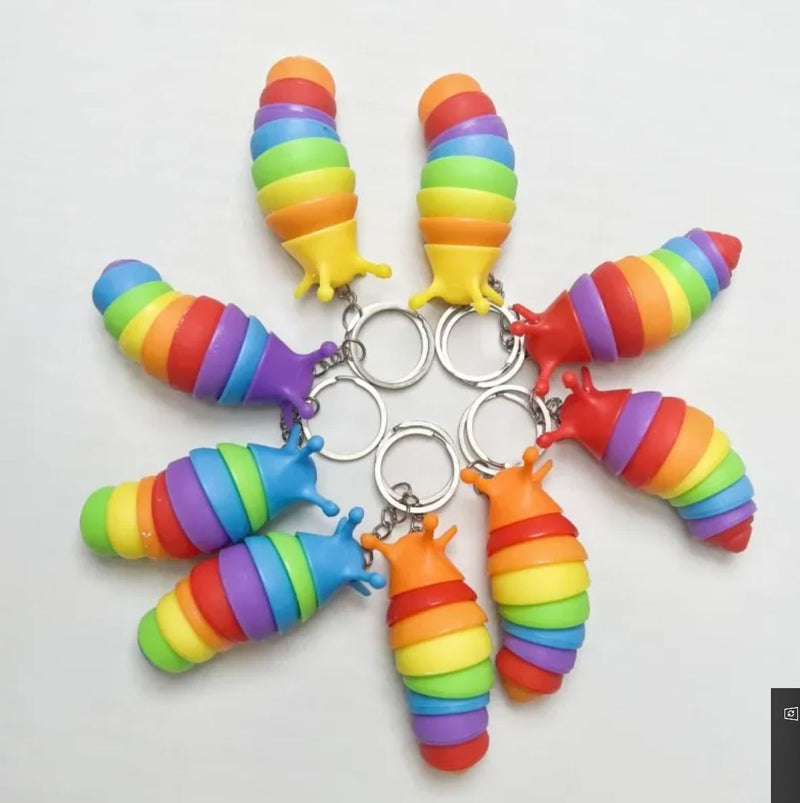 Mini Articulated Rainbow Slug Fidget