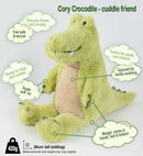 Cory Croc - weighted texture sensory plush toy - Cuddle Therapy Friend