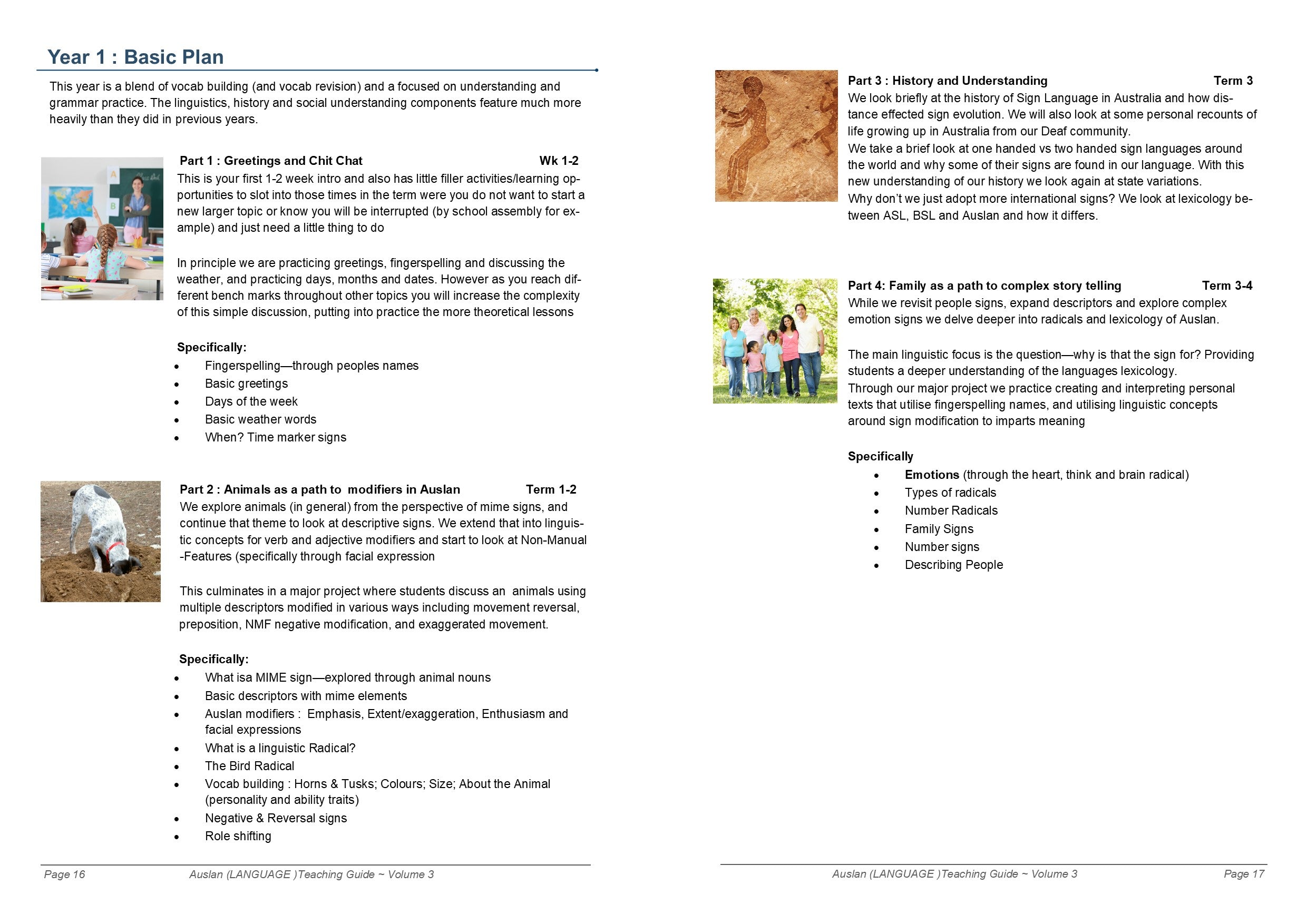 Auslan (Language) Teaching Guide - Volume 3 for Grades 5-6 OR Years 9-10