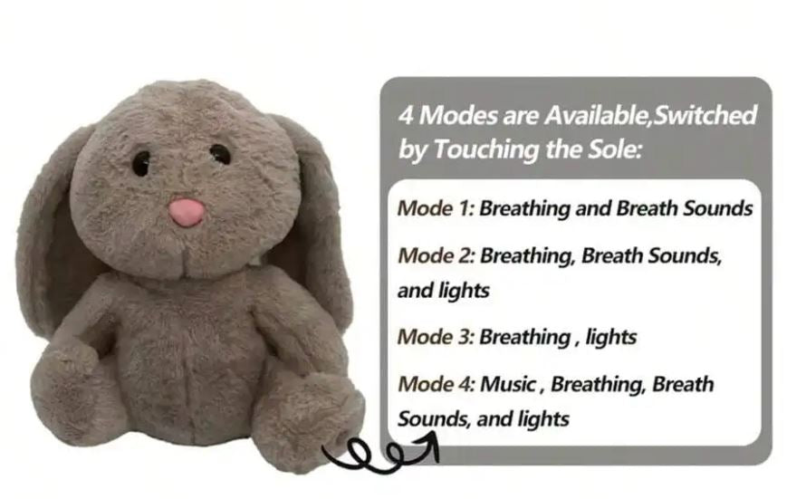 Cuddle Therapy Friend - Bailey Bunny - sound/light sensory sleep helper plush toy