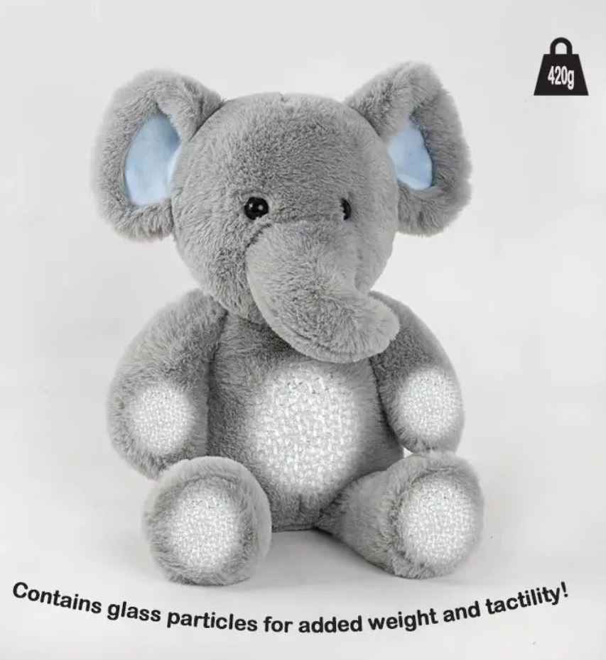 Emory Elephant - weighted sensory plush toy - Cuddle Therapy Friend