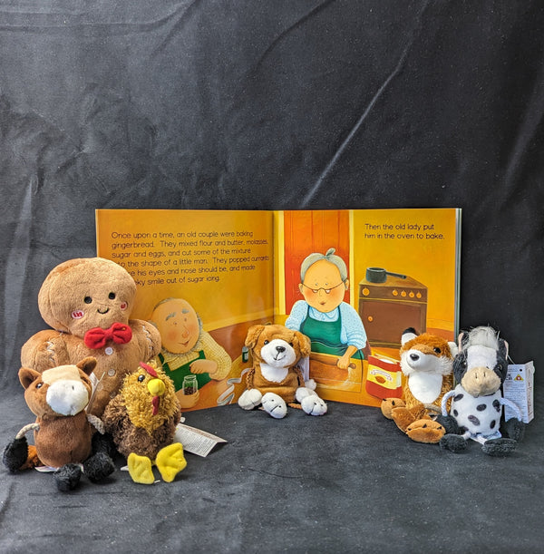 The Gingerbread Man Large Set - Gingerbread book, CD, and puppets