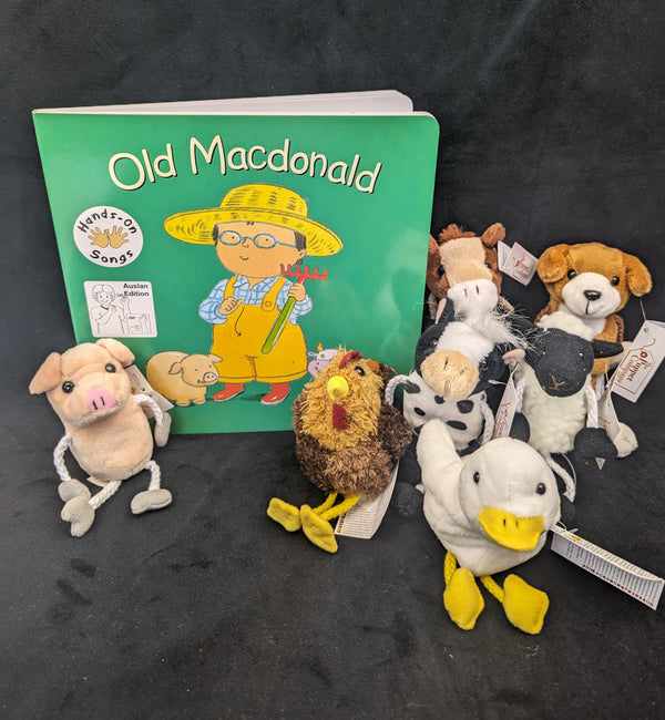 Old Mac Donald Auslan Book and Puppet Set