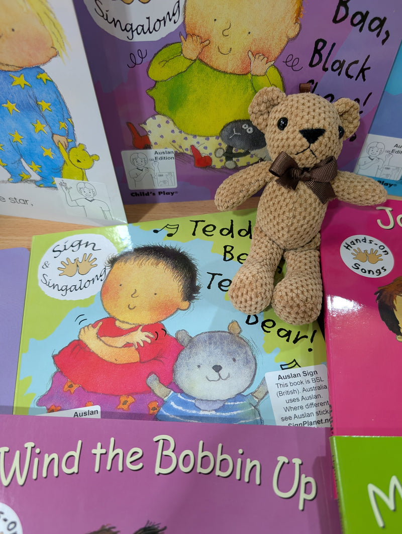 Auslan Nursery Rhyme board book and puppet mega set