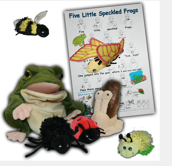 5 Speckled Frogs song card and puppet set