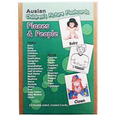 Auslan Childrens Flash Cards 1 - Places, People and Family