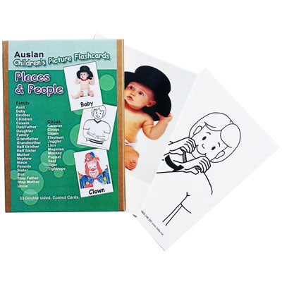 Auslan Childrens Flash Cards 1 - Places, People and Family