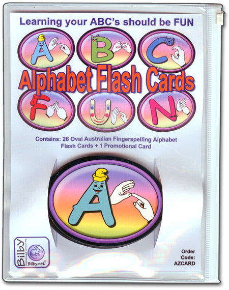 Two Handed Alphabet Card Pack- Auslan, BSL, NZSL - in slide zip bag