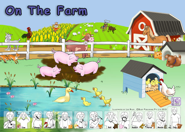 Who's on the farm? A3 Laminated Poster