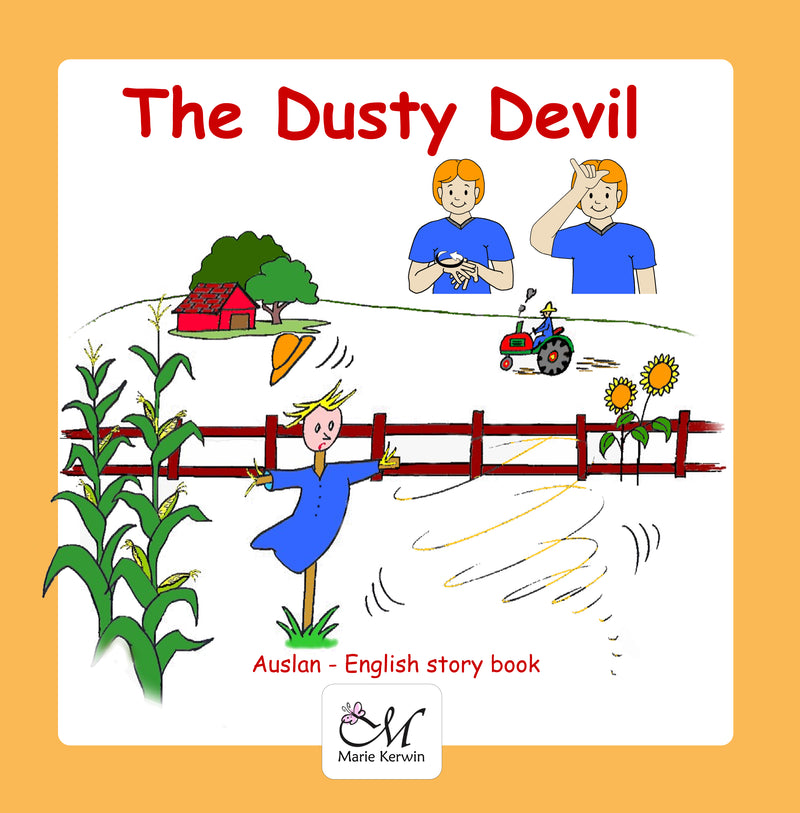 Dusty Devil Auslan-English story book for children - Front Cover