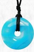 Blue marble chew necklace made from medical grade silicon for Autism and Asperger's kids