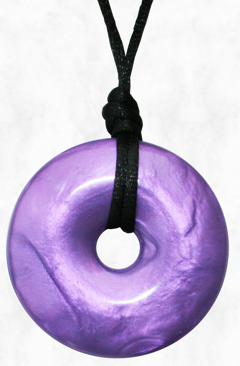 Purple Pearl chew necklace made from medical grade silicon for Autism and Asperger's kids