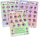 Auslan Feelings Posters series (3) - Beginner, Intermediate and Advanced
