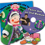 Old Woman Who Swallowed a Fly - Soft cover book, Auslan DVD and puppet set